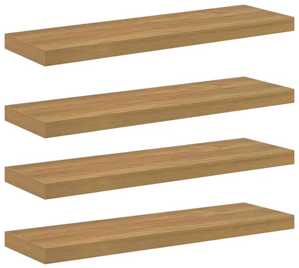 vidaXL Falpolc Falra szerelhető 4 pcs Barna 90 x 23,5 x 4 cm Faanyag