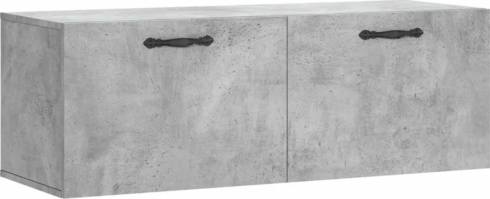 vidaXL betonszürke szerelt fa faliszekrény 100 x 36,5 x 35 cm