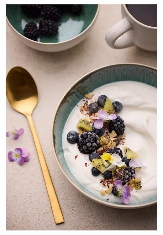 Fehér-zöld kőedény tálka 850 ml Gastro White/Green – Bitz