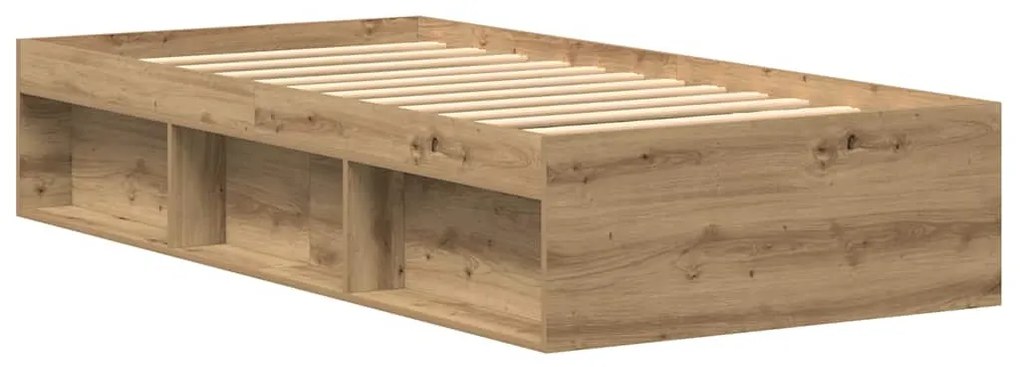 kézműves tölgy szerelt fa ágykeret matrac nélkül 75x190 cm