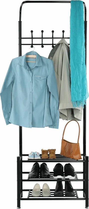 Fogas cipőtartóval, fekete fém, BARNUM