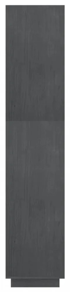 szürke tömör fenyőfa könyvszekrény/térelválasztó 80x35x167 cm