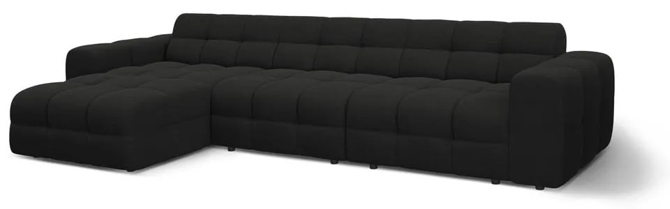 Fekete sarokkanapé (bal oldali-heverő résszel) Kendal – Micadoni