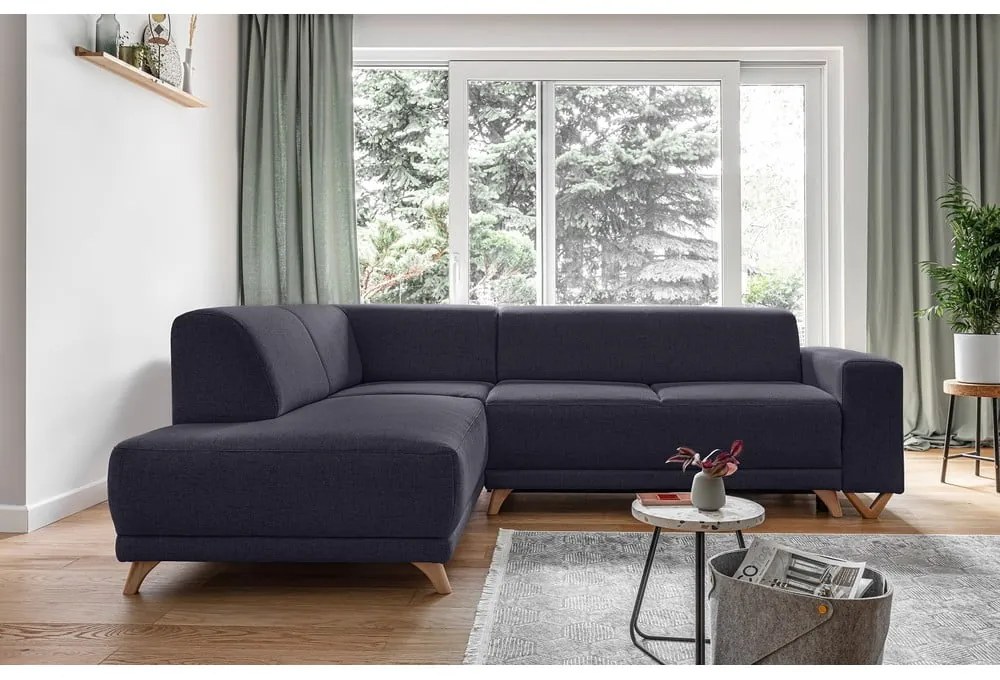 Antracitszürke kinyitható-tárolóhelyes sarokkanapé (bal oldali-L alakú) Classy Sophie – Miuform