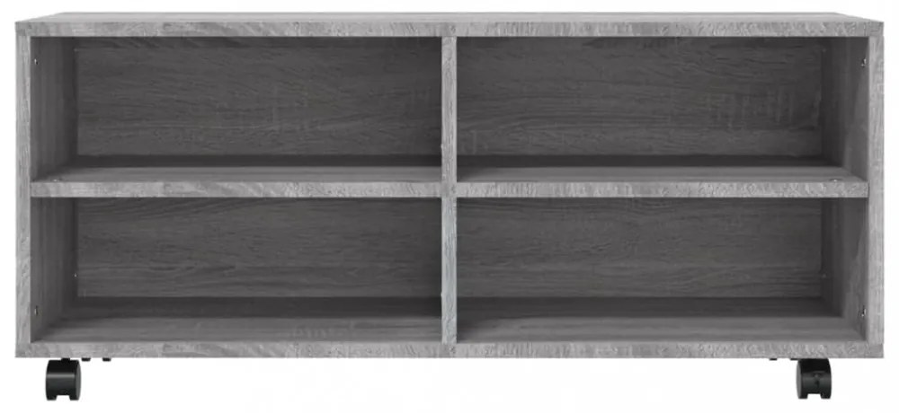 szürke sonoma színű szerelt fa TV-szekrény görgőkkel 90x35x35cm