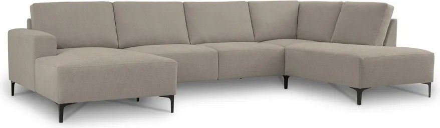 Világosbarna zsenília sarokkanapé (jobb oldali-U alakú) Fabian – Scandic