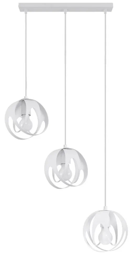 Sollux SL.1085 - Csillár zsinóron TULOS 3xE27/60W/230V fehér