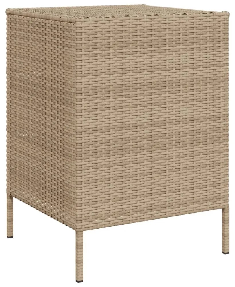 bézs polyrattan kerti tárolószekrény 55 x 59 x 80 cm