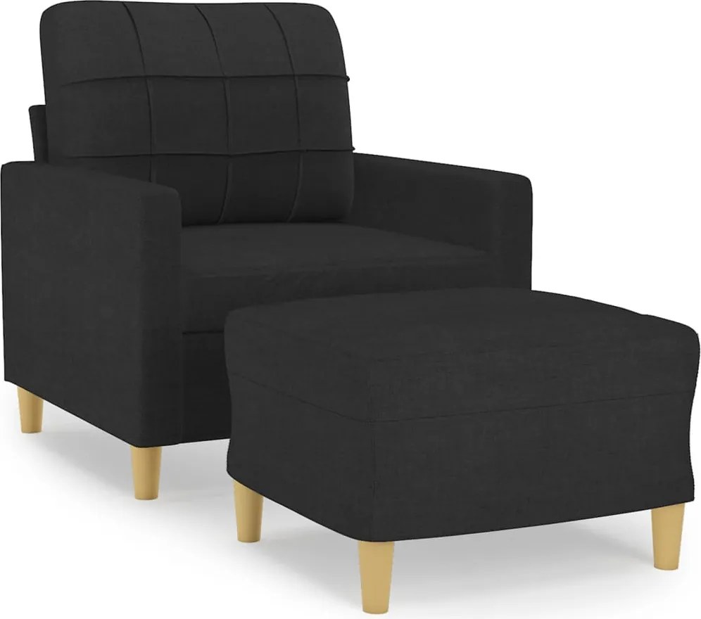 vidaXL fekete szövet kanapéfotel lábtartóval 60 cm