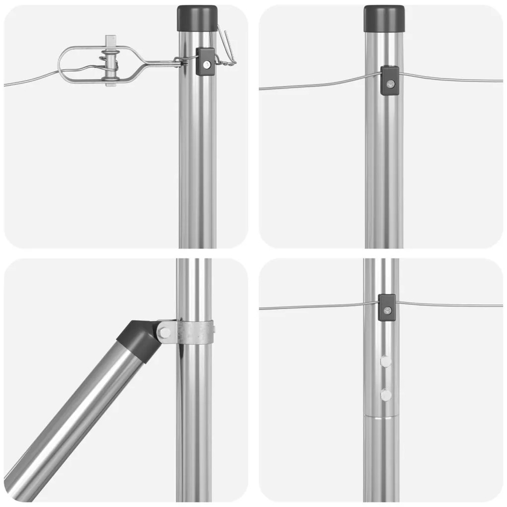 Kerítésoszlopok Spike-kal 52 db Ø32 mm 170 cm Horganyzott Acél