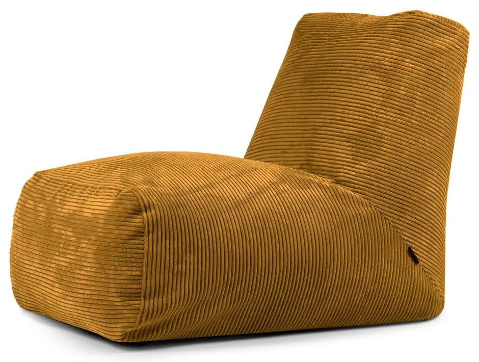 Mustársárga kordbársony babzsákfotel Tube – SLOWDOWN