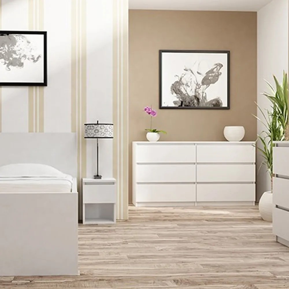 Drohmo M6 120 2X3 komód, 120x75x30 cm, fehér