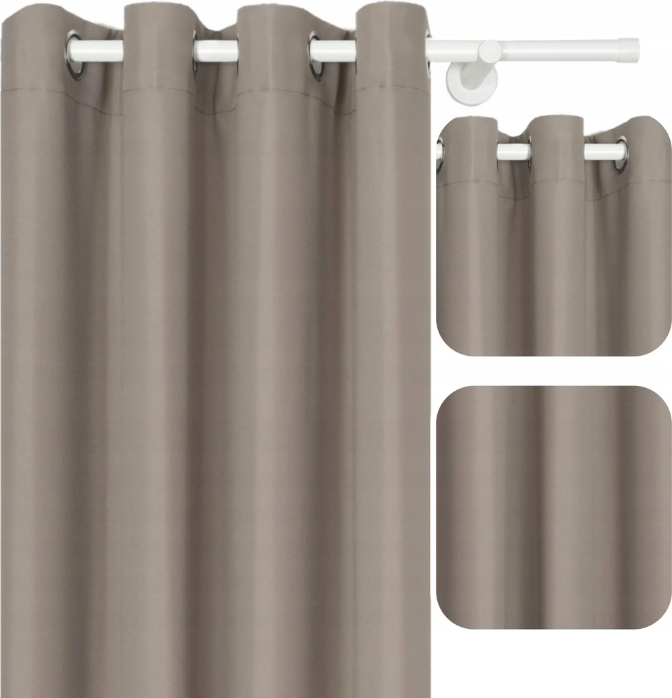 Függöny 140x230 Sima Bézs Kávé Bézs Nappali Függöny