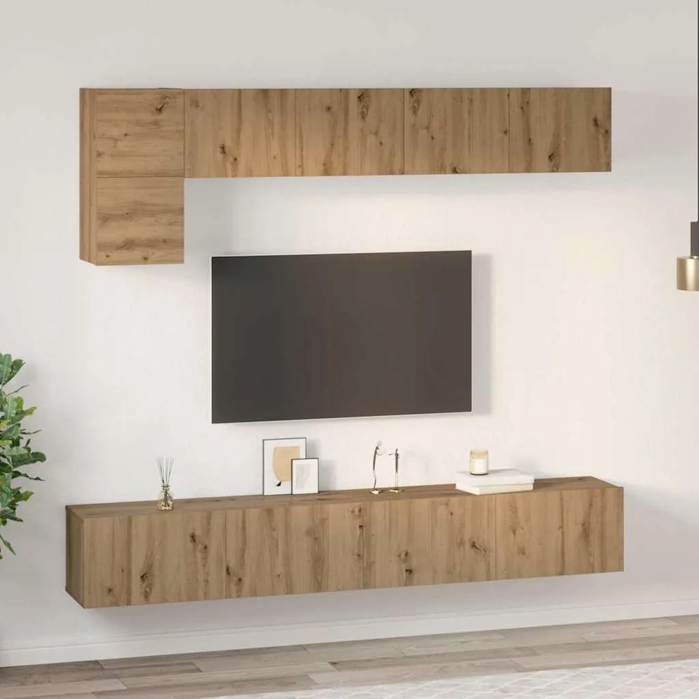 TV szekrény garnitúra 5 pcs kézműves tölgy 100 x 30 x 30 cm