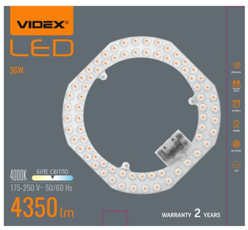 Videx 36W-os LED modul mennyezeti lámpához, 4000K, 4350lm