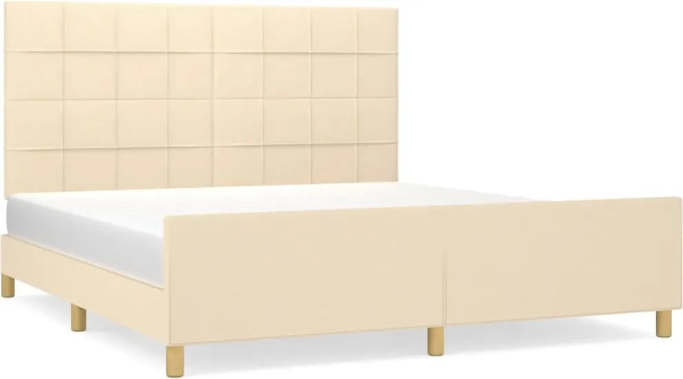vidaXL krémszínű szövet ágykeret matrac nélkül 180 x 200 cm