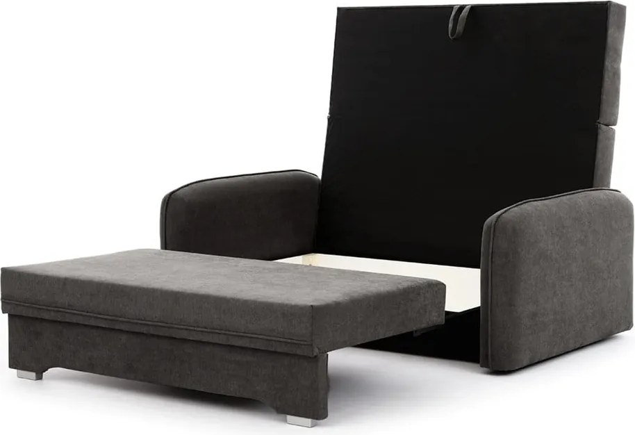 Sötétszürke zsenília kinyitható-tárolóhelyes kanapé 155 cm Laine – ELTAP
