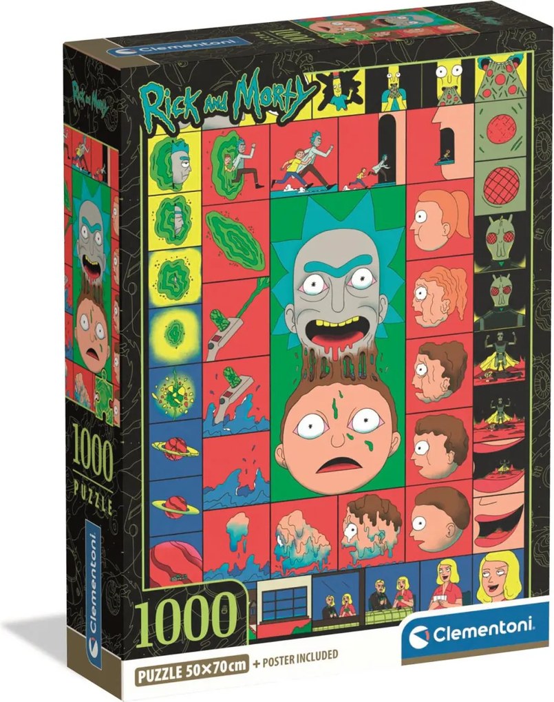 Rick and Morty Portal Panels 1000 db-os Compact puzzle Clementoni