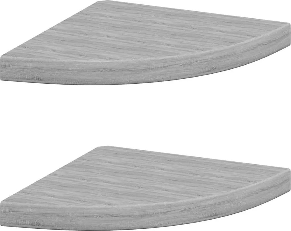 vidaXL 2 db betonszürke MDF fali sarokpolc 35 x 35 x 3,8 cm