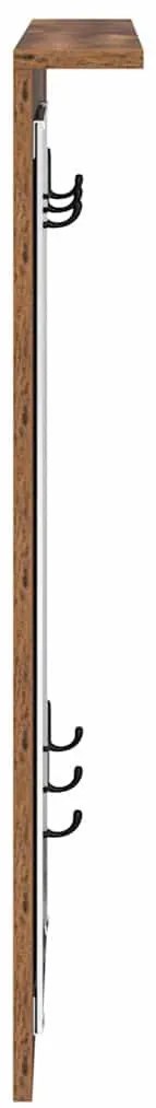 Fali Kabáthorog polcokkal Régi fa 84 x 10 x 80 cm Faanyag