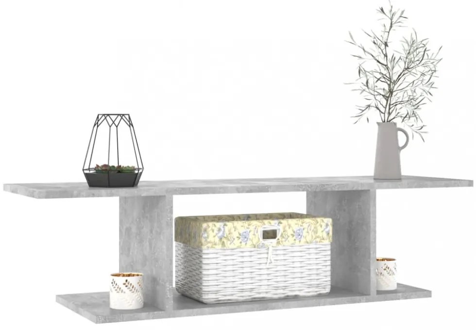 betonszürke falra szerelhető TV-szekrény 103 x 30 x 26,5 cm
