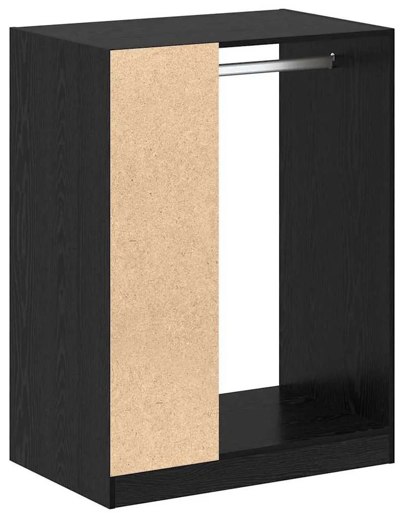 Ruhásszekrény polcokkal Musta tammi 77 x 48 x 102 cm Faanyag