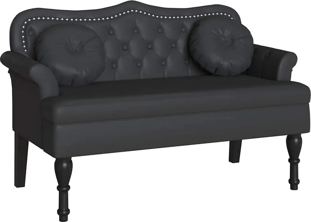 vidaXL Chesterfield Pad párnával Fekete 120,5 x 65 x 75 cm Műbőr