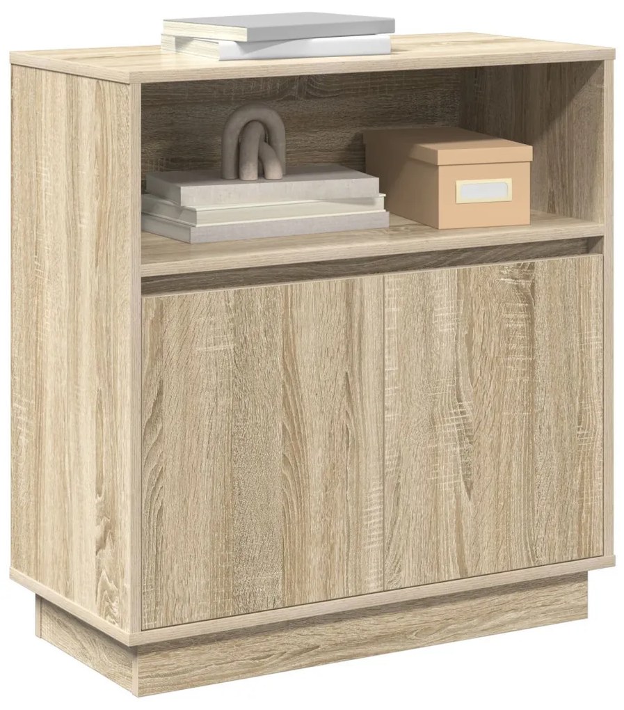 LED-es oldalbordás szekrény Sonoma tölgy 71x34,5x75 cm Műanyag