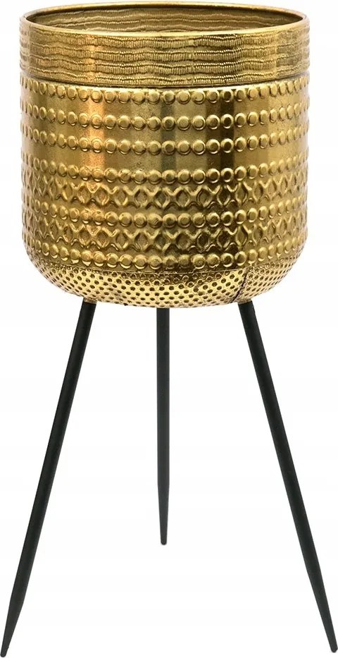 Fém Virágtartó Fekete-arany 70x30cm Állvánnyal