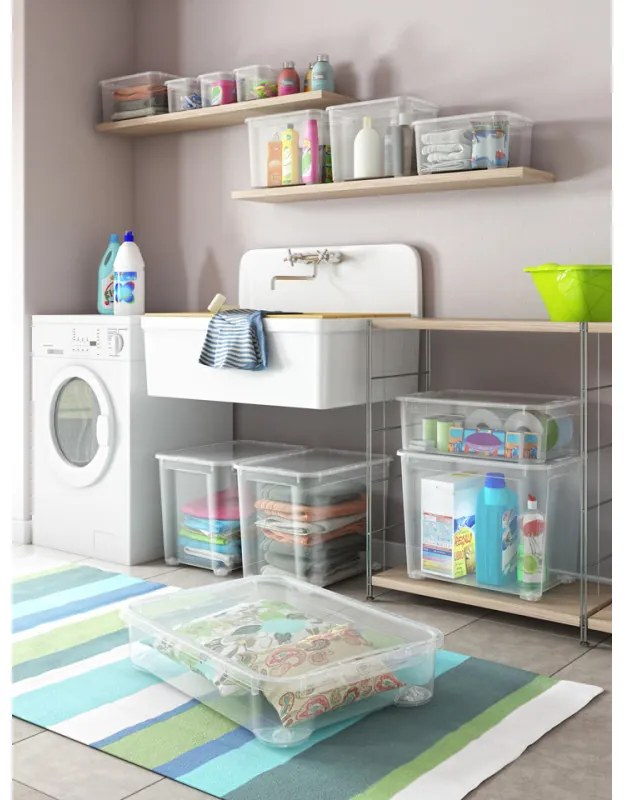 Curver T Box XXL műanyag tárolódoboz 145L transzparens 80x58x44cm