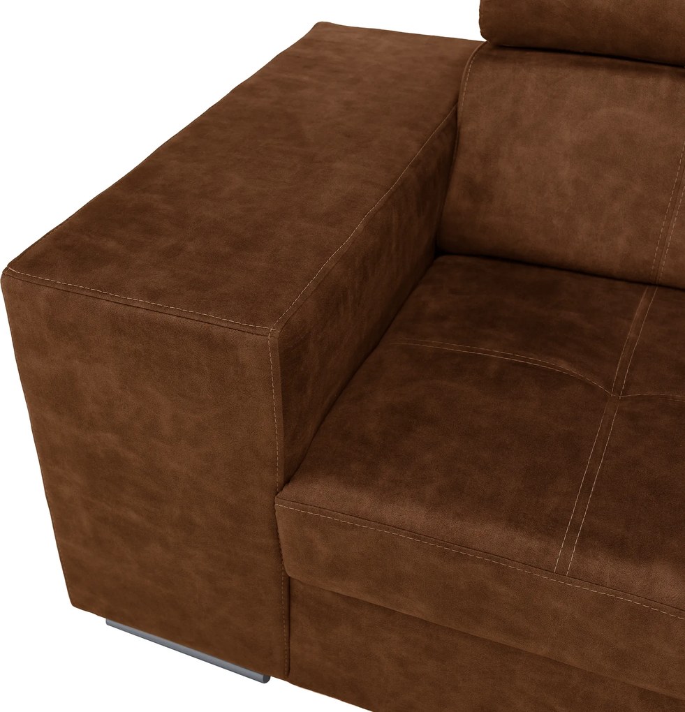 Ülőgarnitúra, barna, jobbos, MALAGA