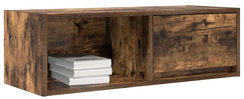füstös tölgy színű szerelt fa TV-szekrény 80x31x25,5 cm