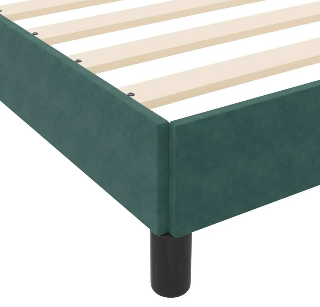Boxspring ágy matraccal Sötétzöld 180 x 200 cm Bársony