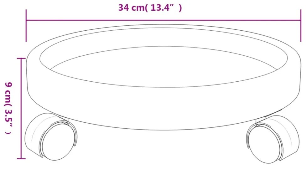 2 db szürke kerekes virágtartó átmérő 34 cm 35 kg
