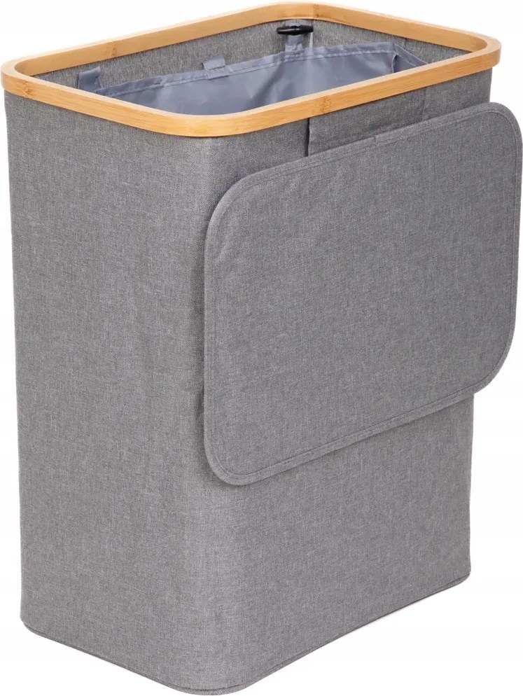 Fürdőszobai szennyestartó kosár Nellie szürke 55cm szövet