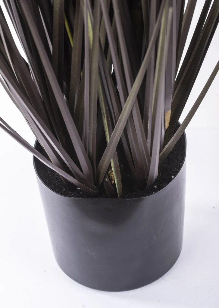 Fekete cserepes zöld művirág borókás virágzattal 90x30x30cm