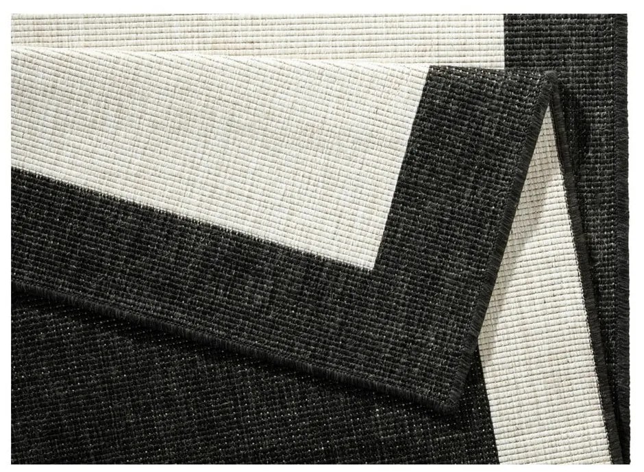 Panama fekete-krémszínű kültéri szőnyeg, 80 x 150 cm - NORTHRUGS