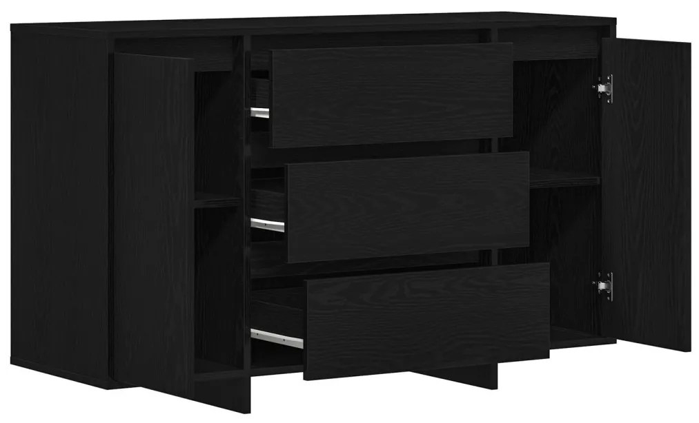 Fekete Tölgy Oldalszekrény 120x41x75 cm Műanyag Fa