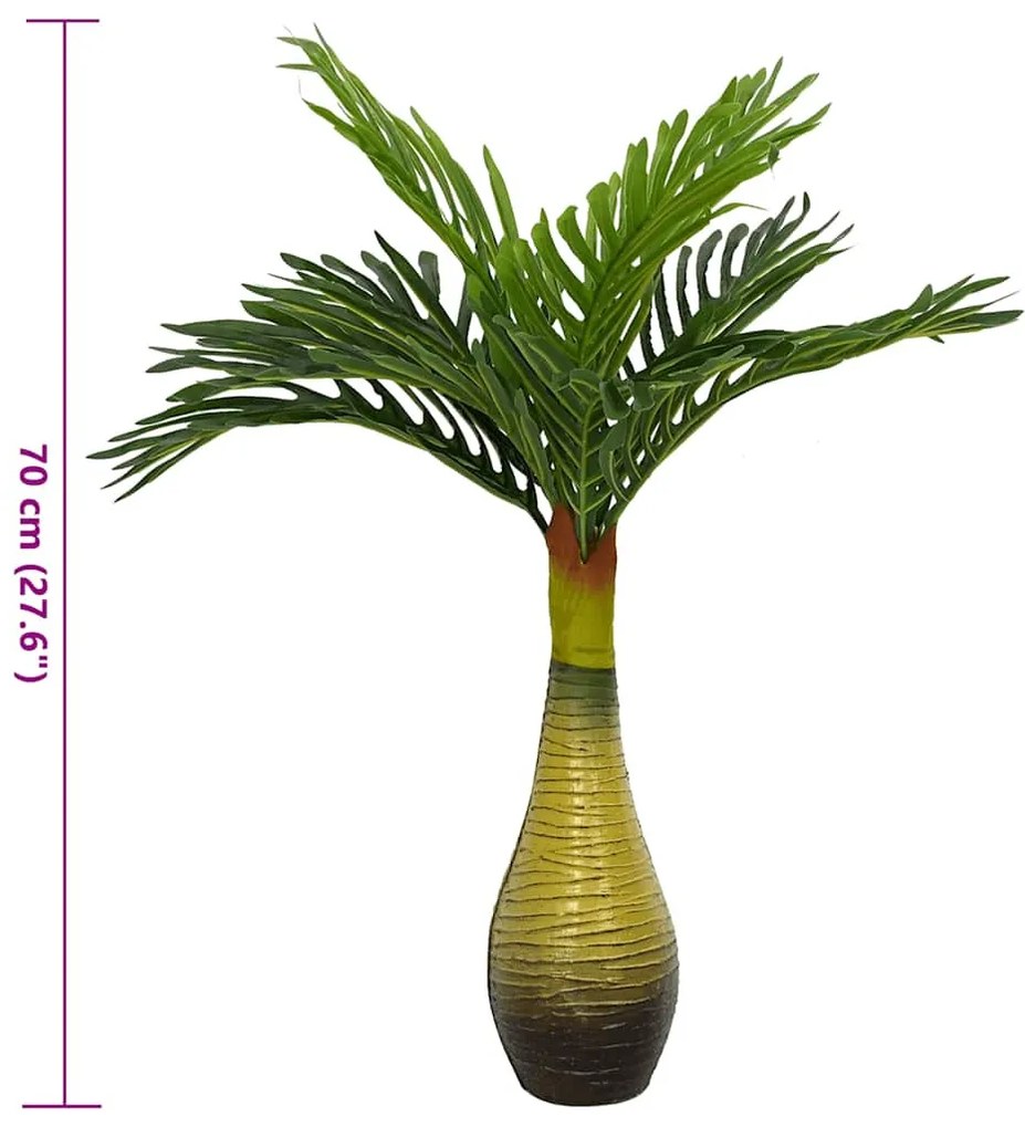zöld mesterséges pálmanövény 9 levéllel 70 cm