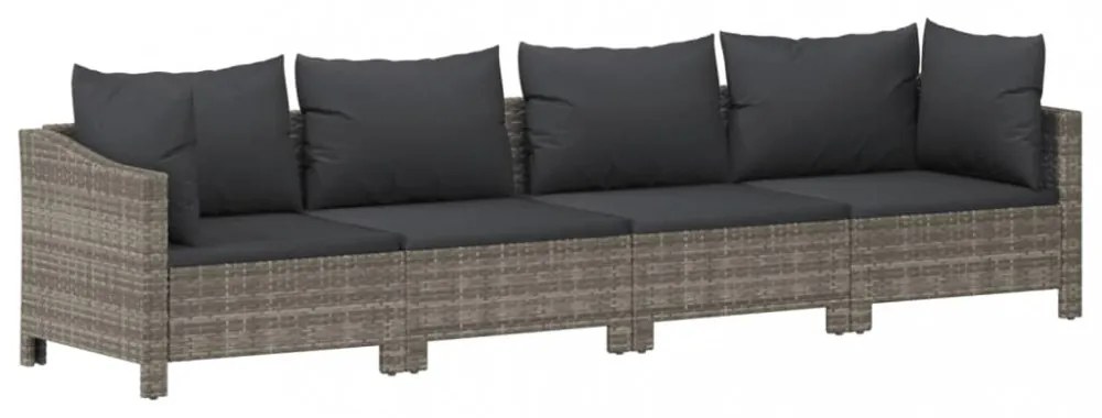 vidaXL 11 részes szürke polyrattan kerti ülőgarnitúra párnákkal