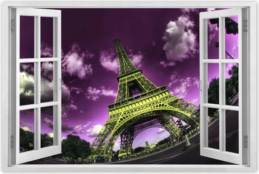 Poszterek 120x80 Lila Eiffel égbolt