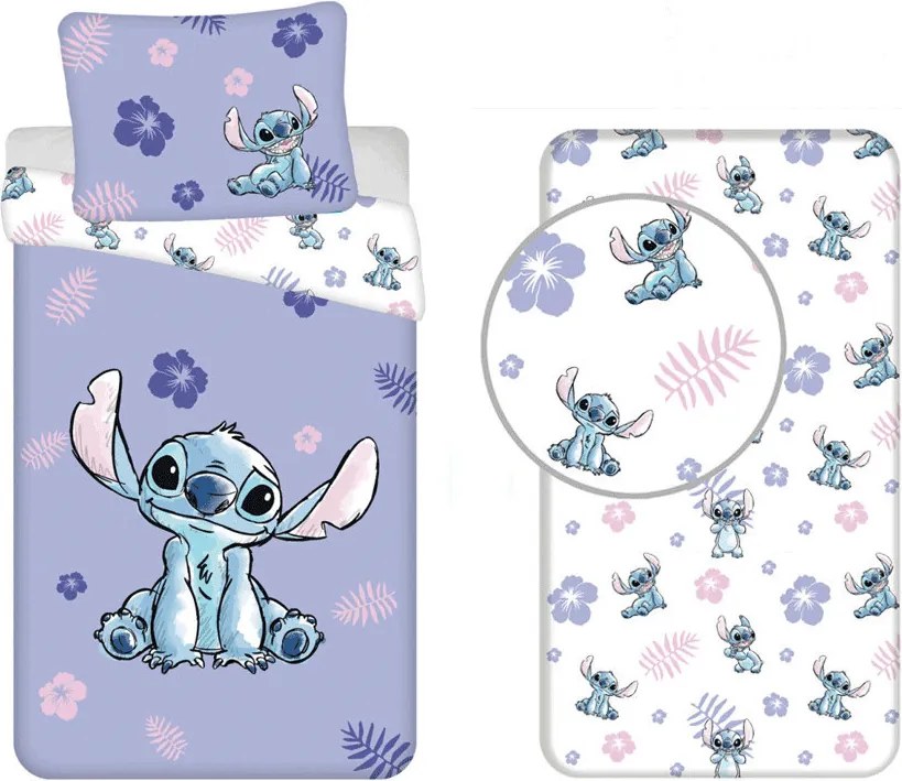 Disney Lilo és Stitch, A csillagkutya Blooming ágyneműhuzat és gumis lepedő csomag