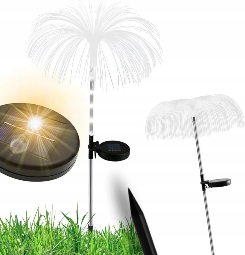 Napelemes Kerti Lámpa Beszúrható Medúza Optikai Érzékelővel 2 db