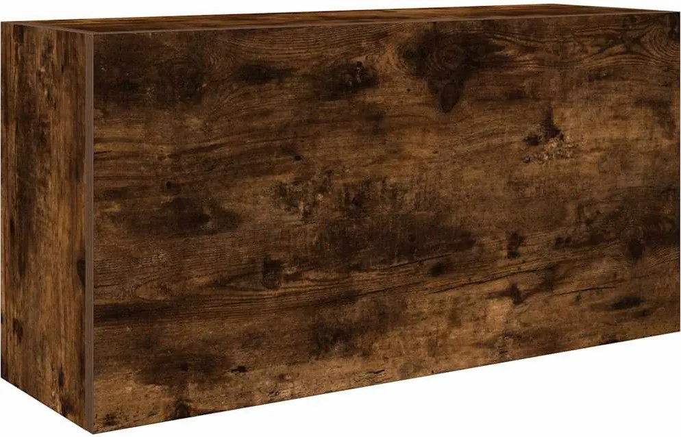 vidaXL füstös tölgyszínű szerelt fa fali fürdőszobaszekrény 80x25x40cm