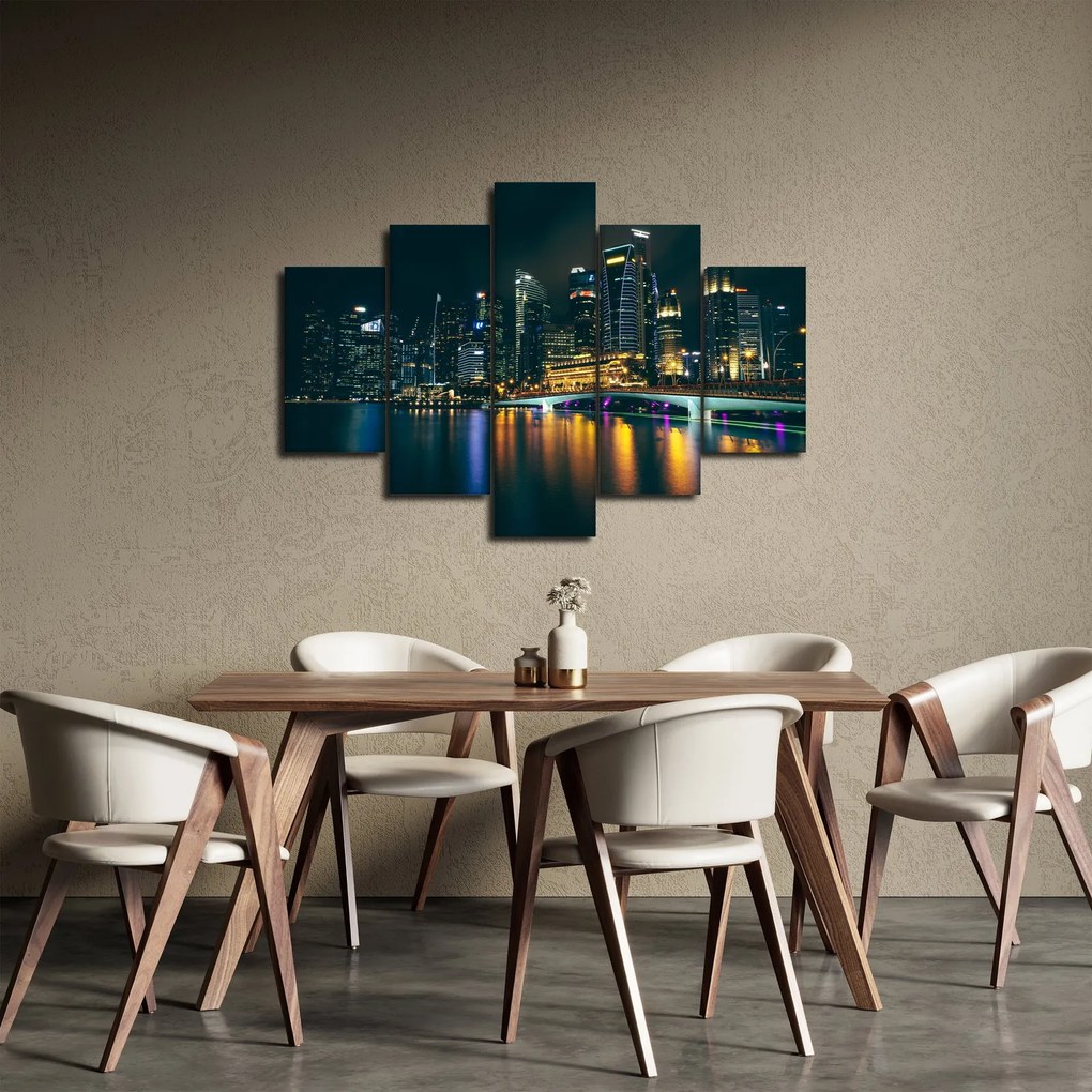 Egy kép az éjszakai Szingapúrról (150x105 cm)
