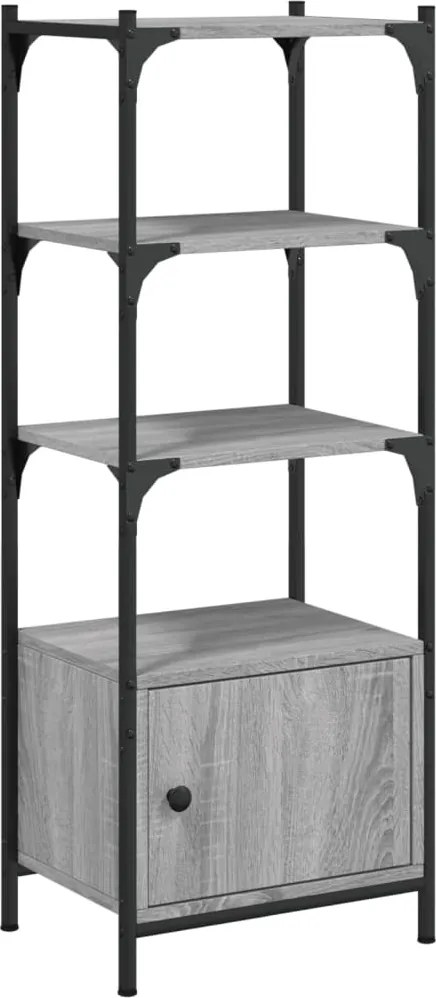 vidaXL 3 szintes szürke sonoma szerelt fa könyvespolc 41x30x109,5 cm