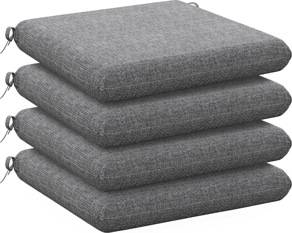 Outsunny étkezőszék párnák 47x47x7 cm - 4 db vízálló és UV-védelemmel ellátott párna, beltéri és kültéri használatra | Aosom