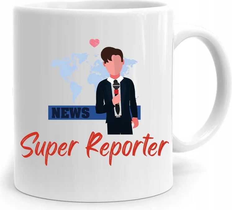 Riporter Újságíró Bögre Szuper Riporter fényképes nyomtatással