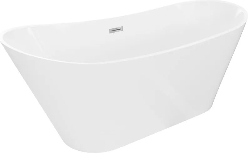 Mexen Dora szabadon álló kád 150 x 75 cm, fehér, króm túlfolyó - 52071507500-01