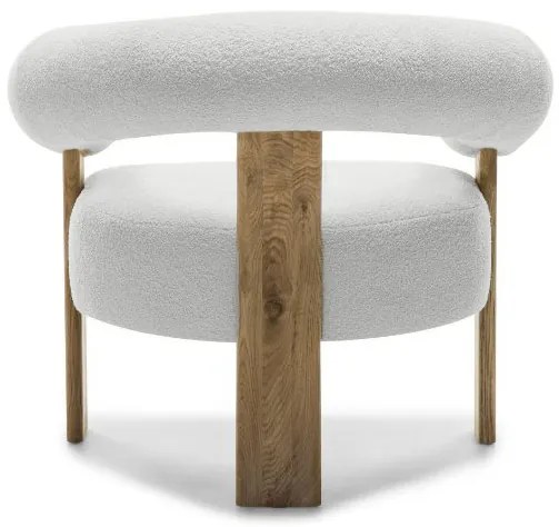 Fehér design fotel KOKEI, tölgy